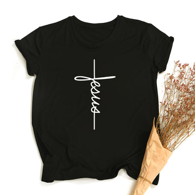 Camiseta Estilo Europeo Americana con Mensaje Faith - Image 4