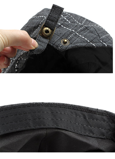 Gorra Estilo Británico Retro Pato Cuadrille para Hombre - Image 13