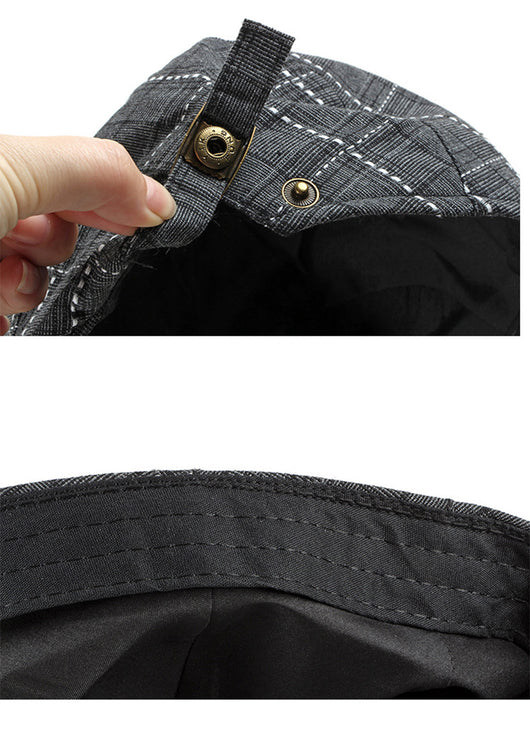 Gorra Estilo Británico Retro Pato Cuadrille para Hombre - Image 13