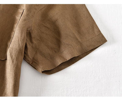 Camisa de Lino Manga Corta para Hombre - Image 15