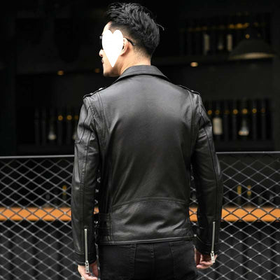 Chaqueta de Cuero de Borrego para Hombre con Solapa Clásica - Image 2