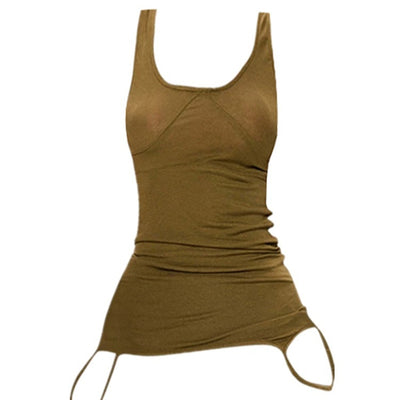 Chaleco Tejido Verde con Doble Correa - Top Reductor de Silueta para Mujer