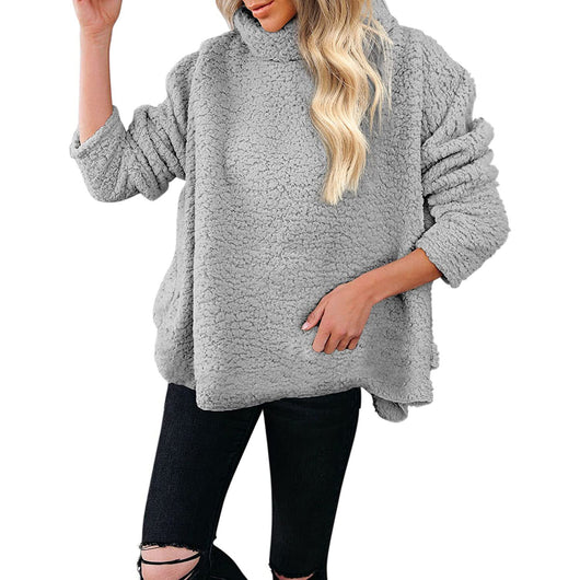 Abrigo Suelto de Lana Polar para Mujer - Otoño e Invierno - Image 10