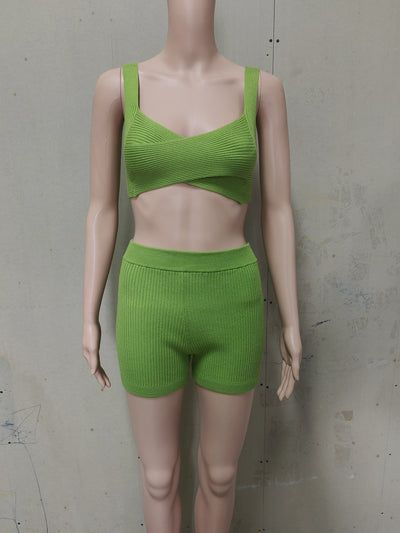 Conjunto Bikini Deportivo Escotado - Top Corto y Short Coordinado - Image 8