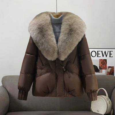 Abrigo de Lujo Coreano con Cuello de Pelaje - Cálido y Elegante