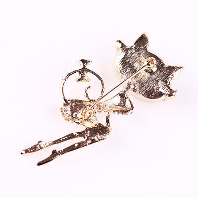 Broche Gato Plateado con Cristales Brillantes - Image 11
