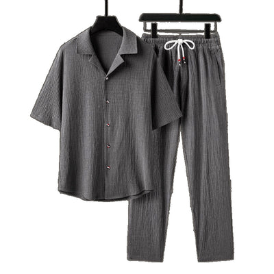Conjunto Deportivo Casual Hombre Manga Corta Estilo Chino Premium - Image 2