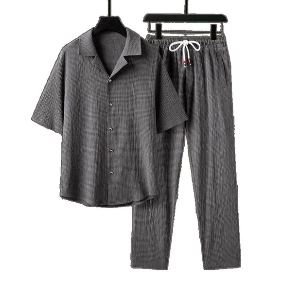 Conjunto Deportivo Casual Hombre Manga Corta Estilo Chino Premium