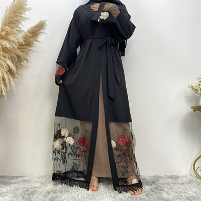 Cardigan Bata de Patchwork con Bordado Elegante - Image 5