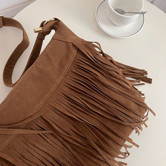 Bolsa Crossbody Retro con Borlas - Diseño Versátil y Minimalista - Image 9