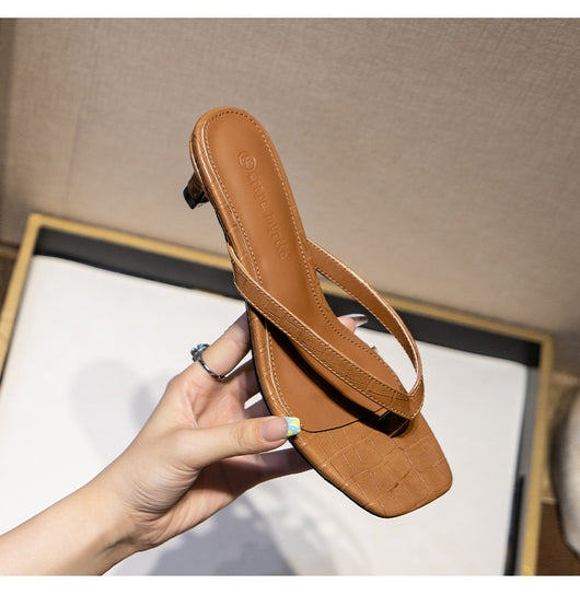 Sandalias Estilo Francés con Tacón Gatito y Punta Cuadrada para Mujer - Image 22