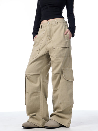 Pantalones Cargo Vintage Arrugados Estilo Americano - Image 3