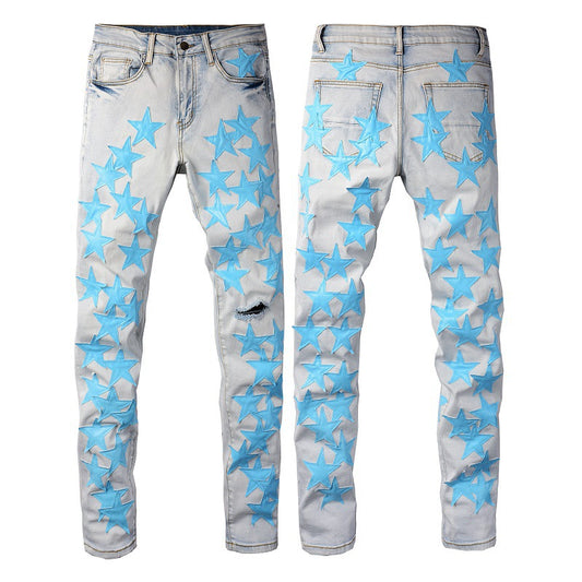 Jeans Slim Stretch Rotos de Moda Alta - Diseño Trendy XINGX
