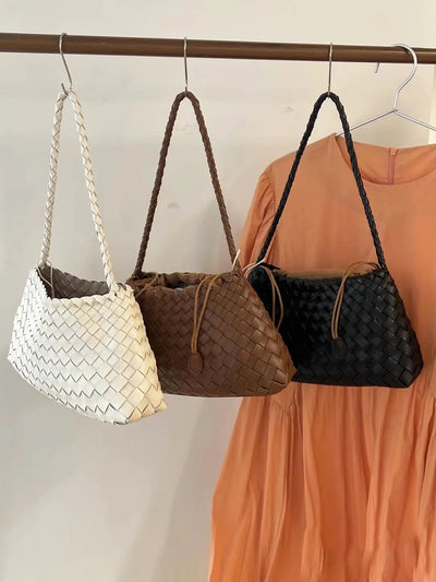 Bolso Tejido de Cuero Auténtico para Mujer - Bandolera Minimalista - Image 34