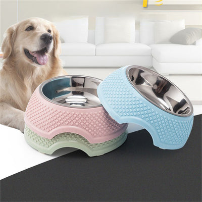 Comedero y Bebedero para Mascotas en Acero Inoxidable con Base Antideslizante