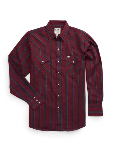 Camisa Occidental a Rayas de Manga Larga para Hombre - Image 10
