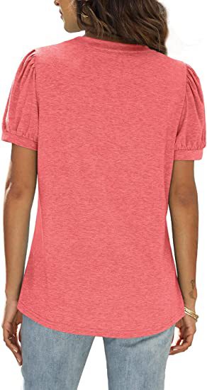 Blusa Casual Mujer Cuello V Manga Abullonada Suelta - Estilo Europeo Americano - Image 24