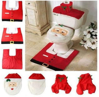 Juego de Decoración Navideña para Baño - Cortina de Ducha y Funda de Inodoro Papá Noel - Image 17