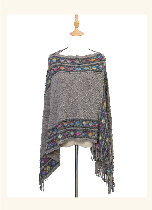 Chal Étnico con Flecos para Viajes - Abrigo Versátil de Otoño e Invierno - Image 21