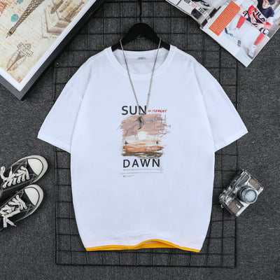 Camiseta de Algodón Puro para Hombre - Manga Corta Trend Tide