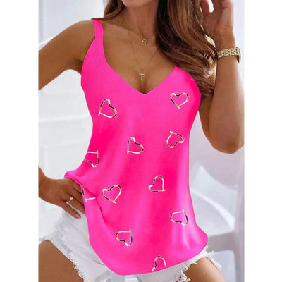 Camiseta sin Mangas con Estampado de Corazones para Mujer - Image 4