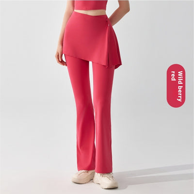 Pantalón Deportivo Dos Piezas Desmontable Cintura Alta y Falda Capri Efecto Nude - Image 3