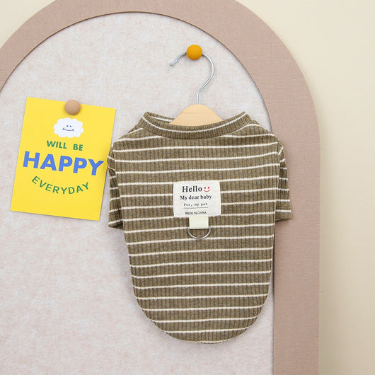 Playera Rayada con Anillo para Cachorros - Ropa Cómoda para Mascotas - Image 19