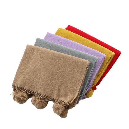 Capa Elegante para Mujer con Pompones - Mezcla de Cachemira y Lana - Image 3