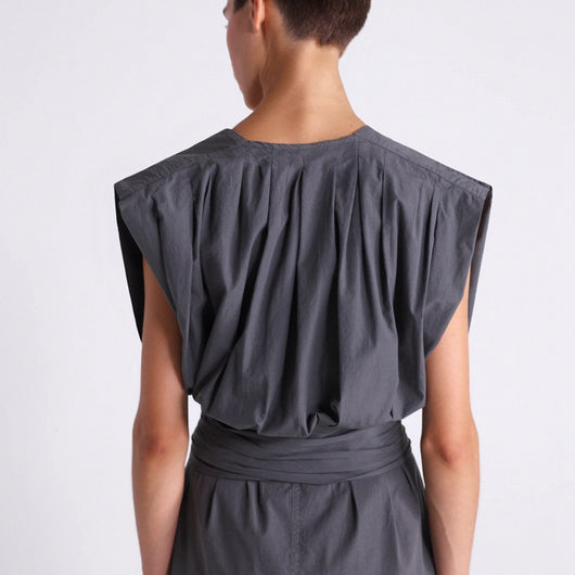 Blusa Sin Mangas Fruncida al Pecho con Cuello V - Image 2