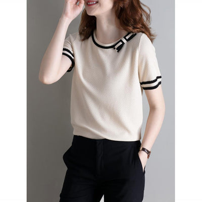 Suéter de Seda de Hielo Tejido para Mujer - Pullover Holgado y Transpirable - Image 2