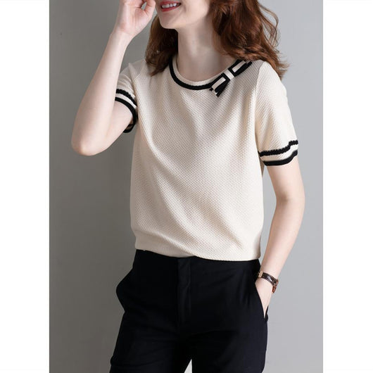 Suéter de Seda de Hielo Tejido para Mujer - Pullover Holgado y Transpirable - Image 2