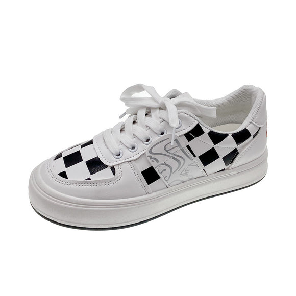 Zapatillas Retro Cuadros Plataforma Alto