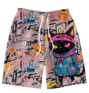Shorts de Baño Hombre con Estampado 3D Graffiti - Image 8