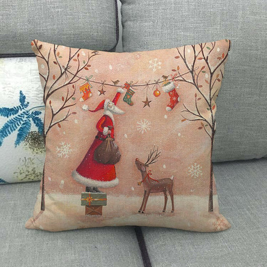 Funda de Almohada de Lino Colección Año Nuevo Navidad - Image 8