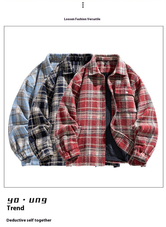 Camisa Casual a Cuadros Estilo Retro Americano para Hombre - Image 21