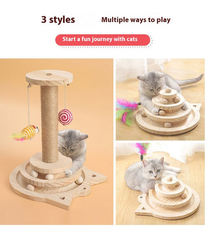 Juguete Interactivo de Madera para Gatos con Plataforma Giratoria - Image 23