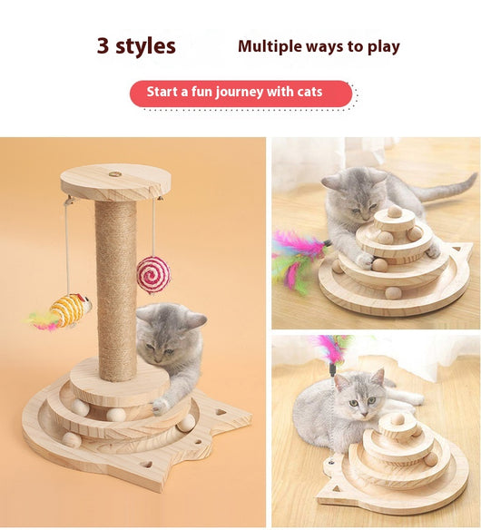 Juguete Interactivo de Madera para Gatos con Plataforma Giratoria - Image 23