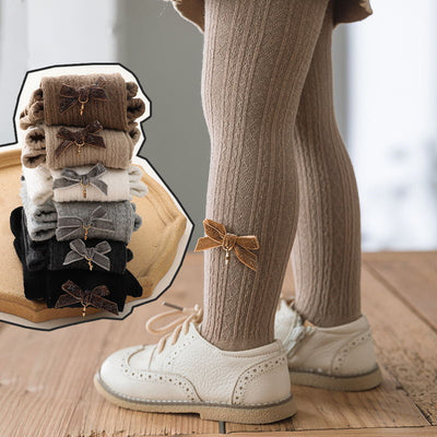 Leggings Infantiles de Algodón Peinado con Detalle Twist