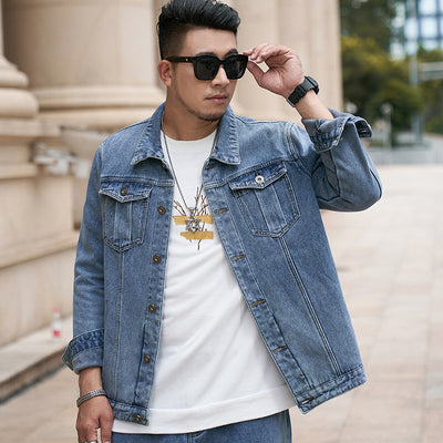 Chaqueta Denim Premium para Hombre Talla Grande con Forro de Terciopelo - Image 7