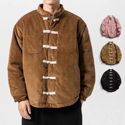 Chaqueta de Algodón Retro Estilo Chino con Cuello Mao para Hombre - Image 3