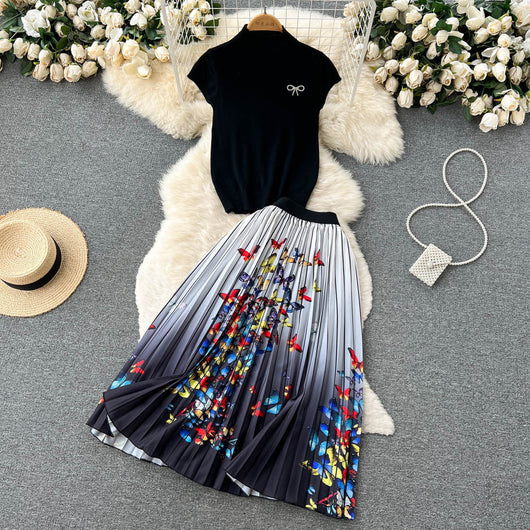 Conjunto de Dos Piezas: Blusa Plisada sin Mangas y Falda Diseño Exclusivo para Mujer - Image 39