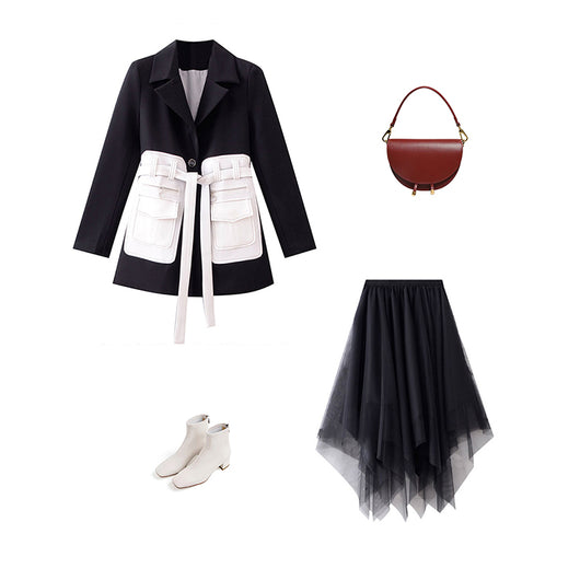 Blazer Negro Elegante para Mujer con Cintura Ajustable - Diseño Sofisticado y Versátil - Image 7