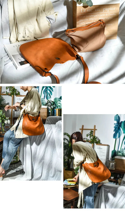 Bolsa Mensajera de Cuero Retro para Literatura y Arte - Image 8