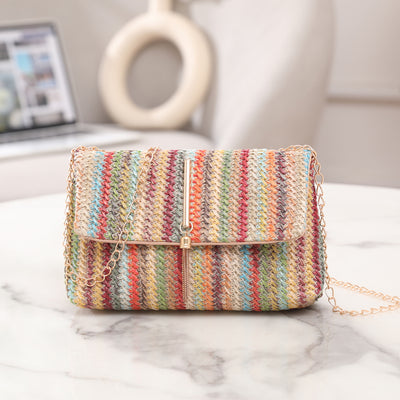 Bolso Bandolera Tejido de Paja Estilo Coreano - Image 9