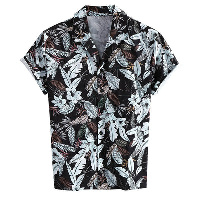 Camisa Manga Corta con Estampado de Hojas Pequeñas - Image 10