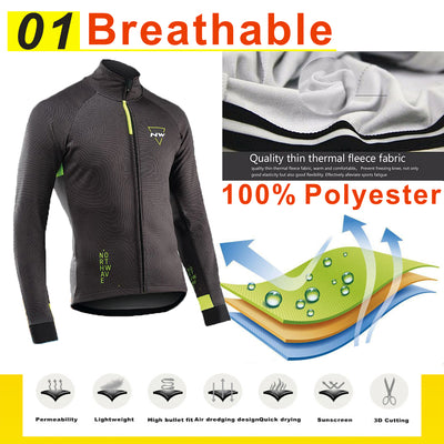 Jersey de Ciclismo Invernal en Lana Merino para Hombre - Image 15