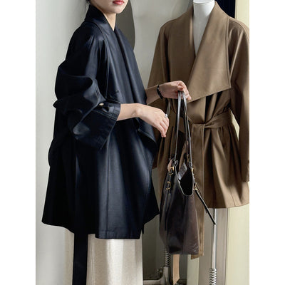 Chaqueta Cortavientos Suelta con Solapa Ancha para Mujer - Colección Otoño - Image 3