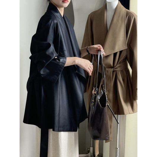 Chaqueta Cortavientos Suelta con Solapa Ancha para Mujer - Colección Otoño - Image 3