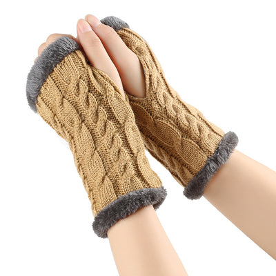 Guantes de Invierno Tejidos sin Dedos - Lana Térmica Gruesa para Mujer - Image 12