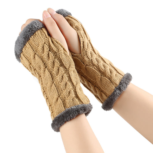 Guantes de Invierno Tejidos sin Dedos - Lana Térmica Gruesa para Mujer - Image 12